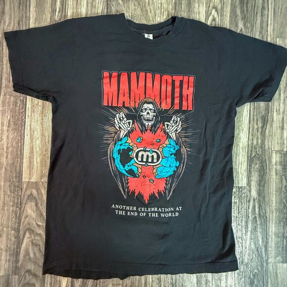 Mammoth Graphic Tee Black Tultex 202 Shirt Medium Made in Mexico Metal Punk - Picture 1 of 7